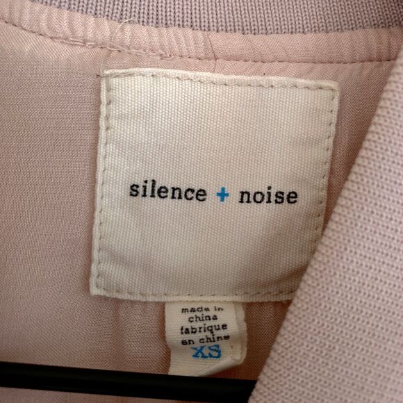 Urban Outfitters Silence + Noise Oversized Bomber Jacket Pink Full Zip Womens XS - Picture 6 of 8